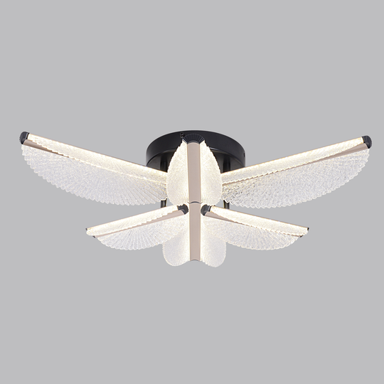 Lustre LED avec télécommande TULLIO 67W, 6 pétales, lumière froide/chaude/neutre, variable, noir Lustres LED avec télécommande Titre par défaut Alessandro Design