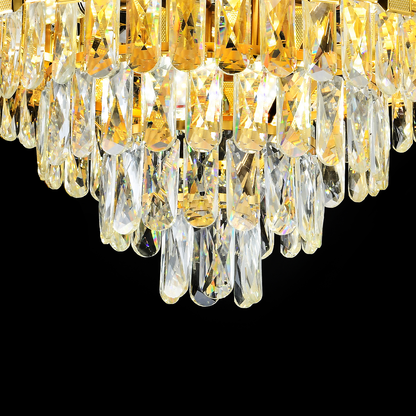 Lustre en cristal BRAN Mango 8xE14, diamètre 60cm, or brillant, hauteur réglable