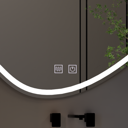 Miroir tactile LED Quassare, système anti-buée 90x65 cm