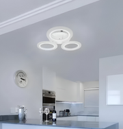 GRAND Lustre LED 27W, 3 Cercles, Lumière Neutre, Blanc