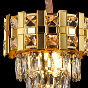 Lustre en cristal BRAN Petito 3xE14, diamètre 30cm, or brillant, hauteur réglable