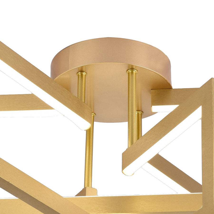 Lustre LED avec télécommande 71W, 3 Éléments, Lumière Froide/Chaude/Neutre, Dimmable, Doré