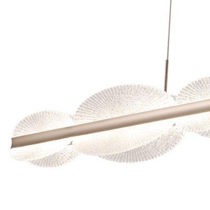 Lustre LED suspendu avec télécommande ISOTTA 105W, Lumière Froid/Chaud/Neutre 3000K/4000K/6000K, Dimmable, Hauteur réglable, Noir et Argent, Métal et Cristal