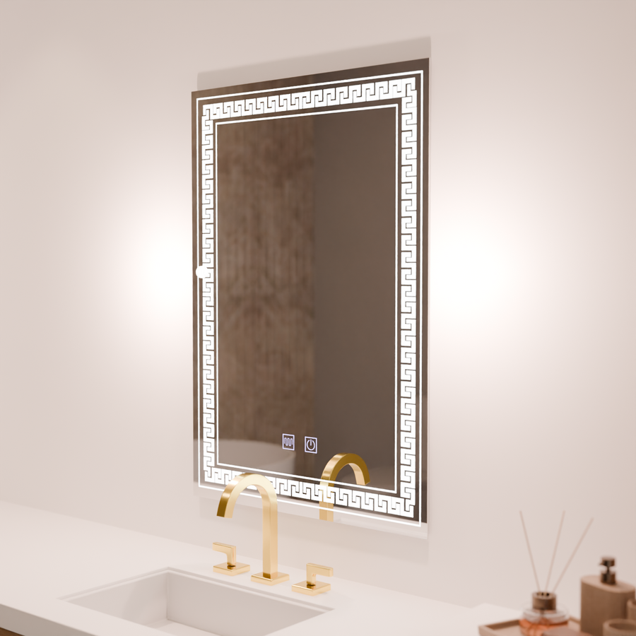 Miroir LED rectangulaire, 60x80cm, Touch Vivido, Système anti-buée, Intensité variable