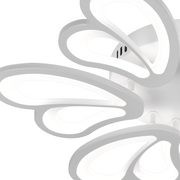 Lustre LED avec télécommande BLOSSOM 78W, 6 pétales, Diamètre 60cm, Lumière Froide/Chaude/Neutre, Dimmable, Blanc