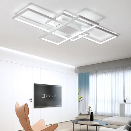 Lustre LED avec télécommande LANDYN 78W, Lumière Froide/Chaude/Neutre, Dimmable, Blanc