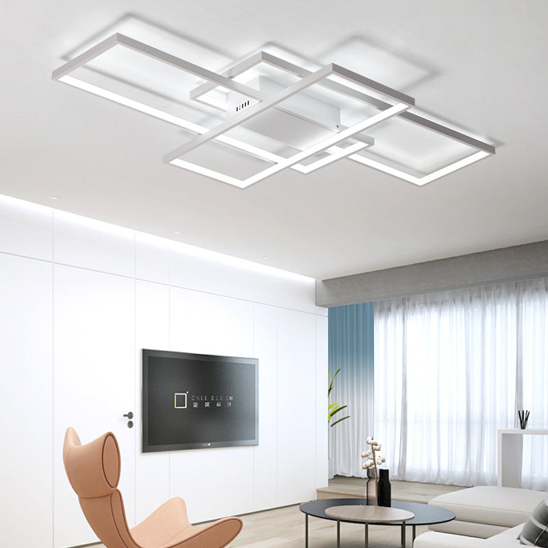 Lustre LED avec télécommande LANDYN 78W, Lumière Froide/Chaude/Neutre, Dimmable, Blanc