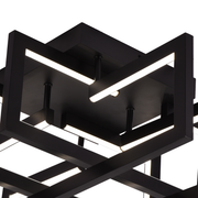 Lustre LED avec télécommande 96W, 4 éléments, Lumière froide/chaude/neutre, Dimmable, Noir