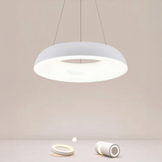Lustre LED suspendu avec télécommande CHIARA, 73W, Lumière Froid/Chaude/Neutre, Dimmable, Blanc