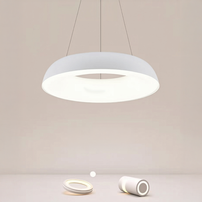 Lustre LED suspendu avec télécommande CHIARA, 73W, Lumière Froid/Chaude/Neutre, Dimmable, Blanc