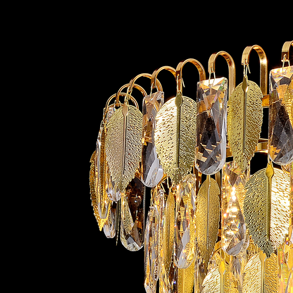 Lustre en cristal VENARIA 6x E14, diamètre 40 cm, or brillant, hauteur réglable