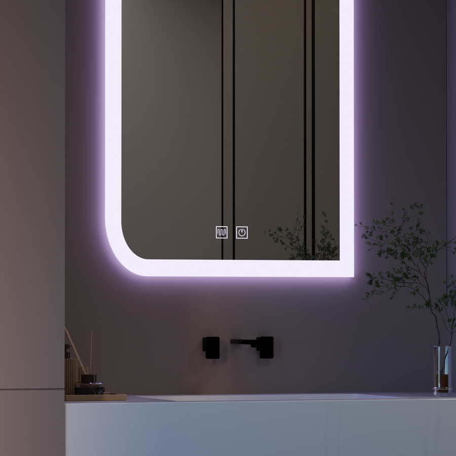 CLARIVO Miroir LED Rectangulaire, 60X80cm, Tactile, Système Antibuée