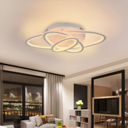 Lustre LED avec télécommande TIANA 83W, 3 Ellipses, Lumière Froide/Chaude/Neutre, Dimmable, Blanc