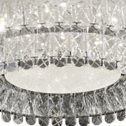 Lustre LED avec télécommande, LLC153/500CH, cristal et métal, 59 W, 1 cercle, intensité variable, hauteur réglable, lumière froide/chaude/neutre, éclairage luxueux