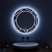 Miroir tactile LED ASTRIX, 70 cm, 6000 K, intensité variable, système anti-buée