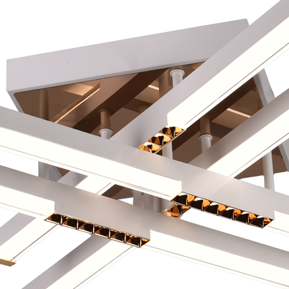 Lustre LED avec télécommande LT178/4WH, 54W, 4 éléments, lumière froide/chaude/neutre, variable, blanc