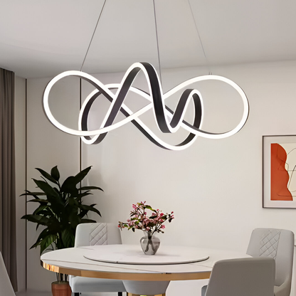 Lustre LED suspendu avec télécommande INFINITY HALO 69W, Lumière Froide/Chaude/Neutre, Dimmable, Noir, Hauteur Réglable
