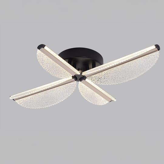 Lustre LED avec télécommande TULLIO 43W, 4 pétales, lumière froide/chaude/neutre, variable, noir Lustres LED avec télécommande Titre par défaut Alessandro Design
