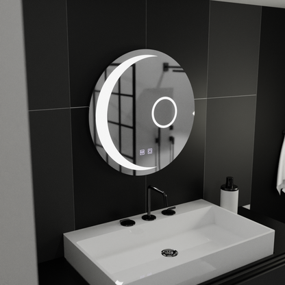 Miroir rond LED, 80 cm, Orbis Touch, système anti-buée, intensité variable, E31S/80X80