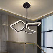 Lustre LED suspendu avec télécommande RIMINI 58W, 3 Carrés, Lumière Froid/Chaud/Neutre, Dimmable, Noir