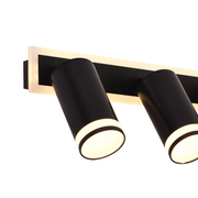 Lustre LED Ellen 46W Lumière Froide/Chaude/Neutre Projecteur Orientable Acrylique et Métal Noir