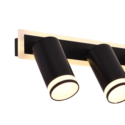 Lustre LED Ellen 46W Lumière Froide/Chaude/Neutre Projecteur Orientable Acrylique et Métal Noir