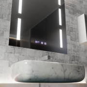 Miroir LED Touch Erich S86/60X80 Système anti-buée, horloge et température 60x80 cm