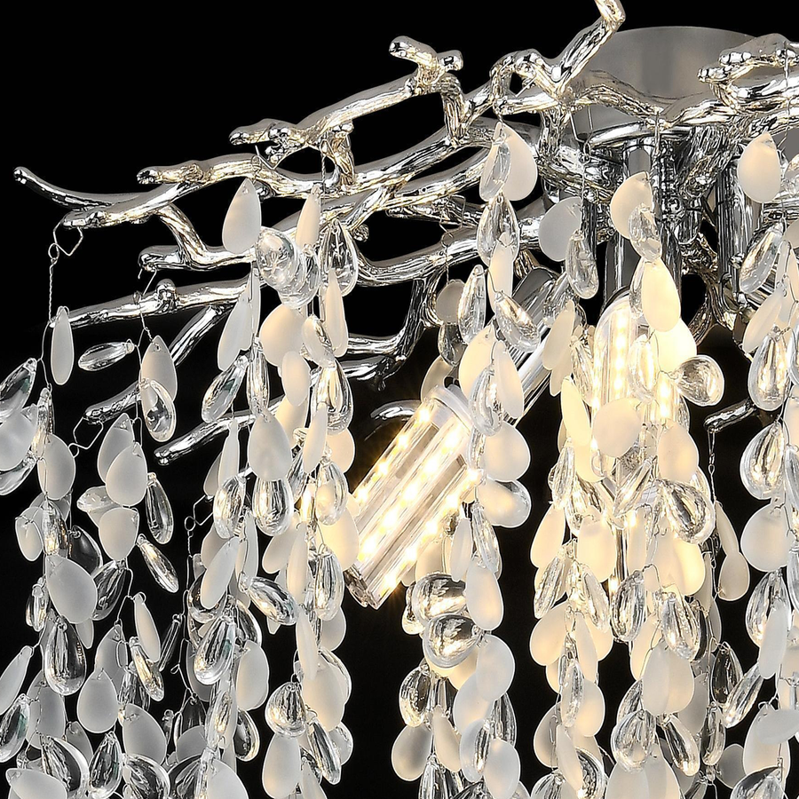 Lustre en cristal CC8080/D500CH, 5x E14, diamètre 49 cm, chromé