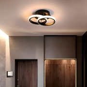 Lustre LED VERTEX CIRCULA 21W, 2 Cercles, Structure en Métal, Lumière Froide/Chaude/Neutre 3000K/4000K/6000K, Noir, Métal