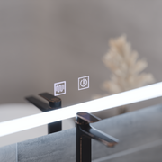 Miroir LED rectangulaire, 80x60cm, RADIANTE Touch, Système anti-buée, Gradable