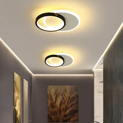 Applique LED SMALON 27W, 2 Cercles, Lumière Froid/Chaud/Neutre, Noir Blanc