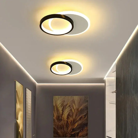 Applique LED SMALON 27W, 2 Cercles, Lumière Froid/Chaud/Neutre, Noir Blanc