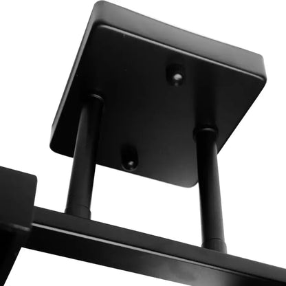 VANJA Lustre en Bois avec Abat-Jour Carré 2 X Douille E27 Noir Blanc