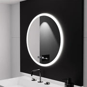 Miroir LED rond, 70 cm, Elysee MotionGlow Marcello, système anti-buée, horloge et thermomètre, intensité variable