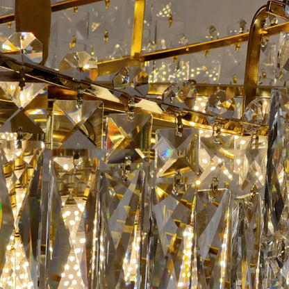 Lustre en cristal TOPKAPI Eleganza 8x E14, diamètre 49cm, or brillant, hauteur réglable