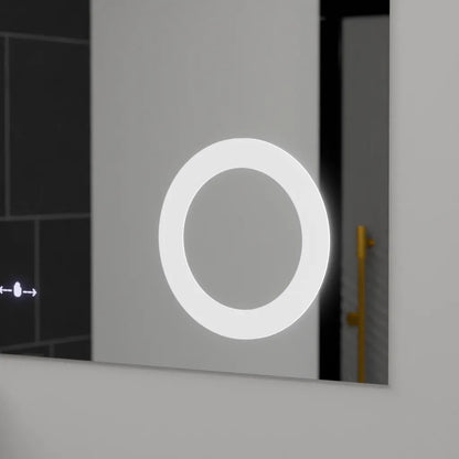 Miroir LED rectangulaire, 120x80cm, ABSOLU MotionGlow Marcello, système anti-buée, horloge et thermomètre, loupe cosmétique, variable