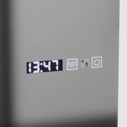 Miroir LED rectangulaire, 60x150cm, Capteur Radar Alessia Marcello, Système Antibuée, Horloge & Thermomètre, Dimabila, Dressing Couture