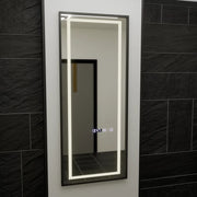 Miroir LED rectangulaire, 60x150cm, Capteur Radar Bianca Marcello, Système Antibuée, Horloge & Thermomètre, Dimabila, Dressing Couture