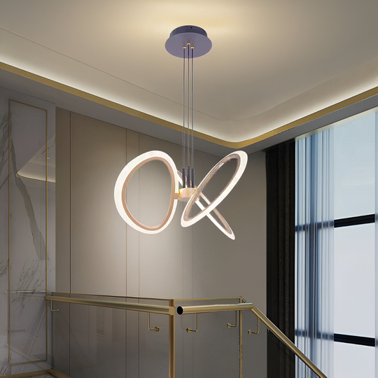 Lustre LED suspendu avec télécommande RIMINI 52W, 3 éléments, lumière froide/chaude/neutre, variable, lustres LED dorés avec télécommande Default Title Alessandro Design