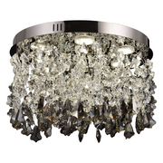 Lustre LED en cristal LLC212/400BU rond, 22 W, lumière froide/chaude/neutre, cristaux, chrome brillant