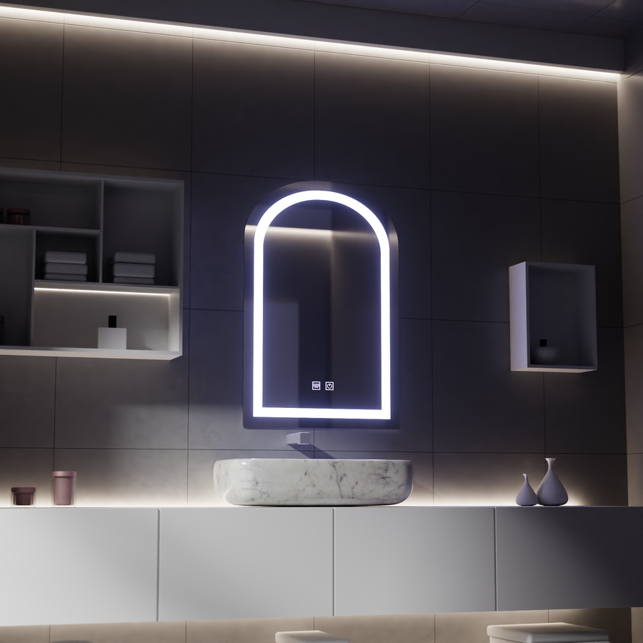 Miroir tactile LED avec fonction anti-buée, 80x50cm