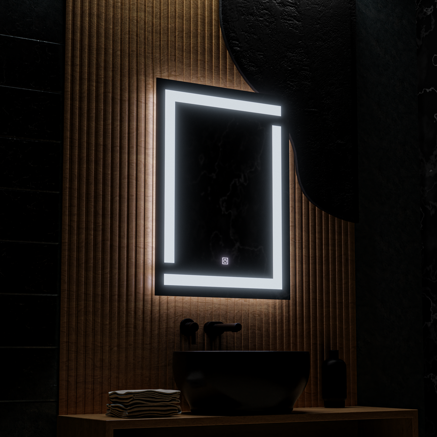 Miroir Giga LED, 60x80cm, Tactile, lumière 6000K