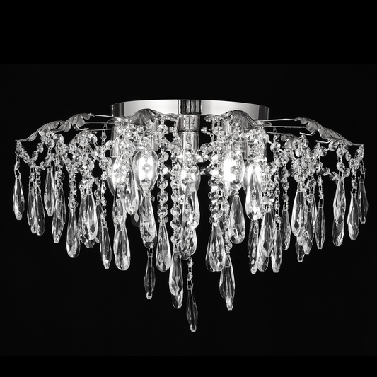 Lustre en cristal CC9221/5CH, 5x E14, diamètre 48 cm, chrome brillant