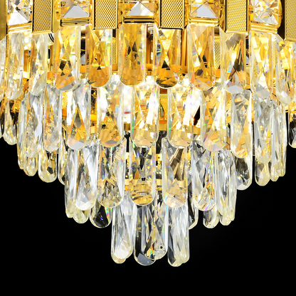 Lustre en cristal BRAN Eleganza 8xE14, diamètre 50 cm, or brillant, hauteur réglable