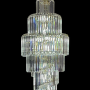Lustre en cristal CC8043/600H1800GD, diamètre 60 cm, hauteur 1800 cm, or brillant, hauteur réglable, design élégant