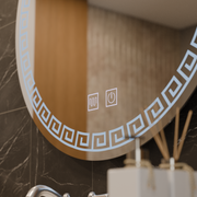 Miroir rond LED, 70 cm, Orhina Touch, système anti-buée, intensité variable