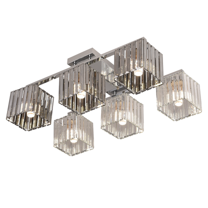 Lustre géorgien, LC115/6, 6x E27, Chrome, Métal