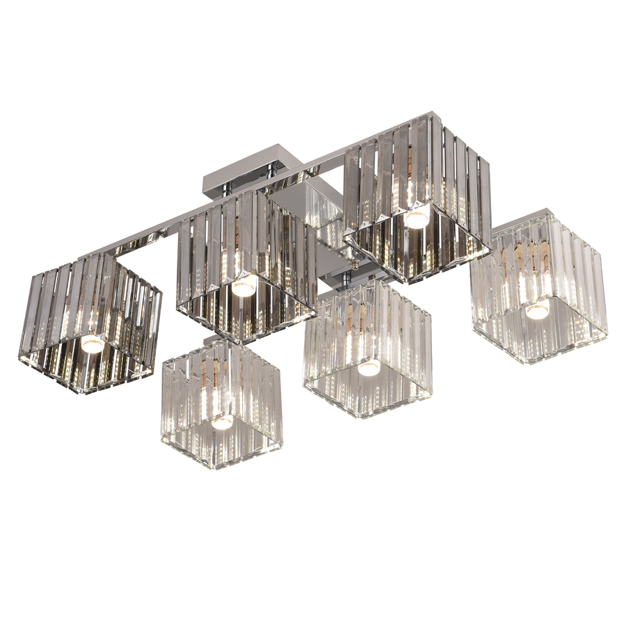 Lustre géorgien, LC115/6, 6x E27, Chrome, Métal