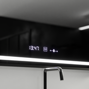 Miroir LED rectangulaire, 120x80cm, Verite Majeste Noir Motion Glow Marcello, système anti-buée, horloge et thermomètre, intensité variable