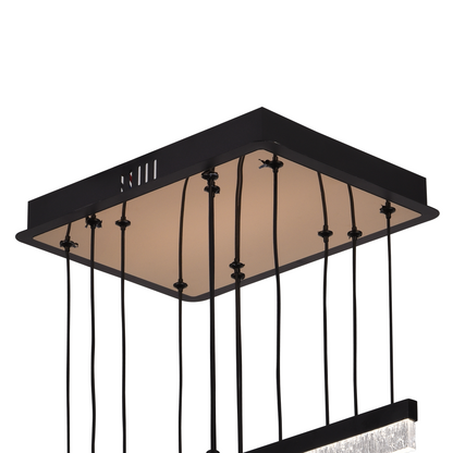 Lustre LED suspendu en acrylique LT181/6BK, 82W, lumière 3000/4000/6000K, noir, hauteur réglable